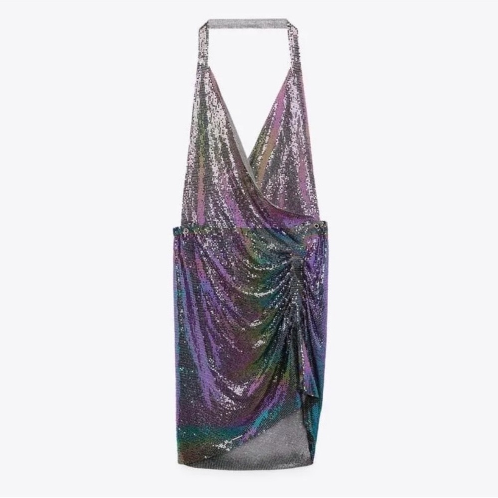 ZARA - Purple Chainlink Backless Dress